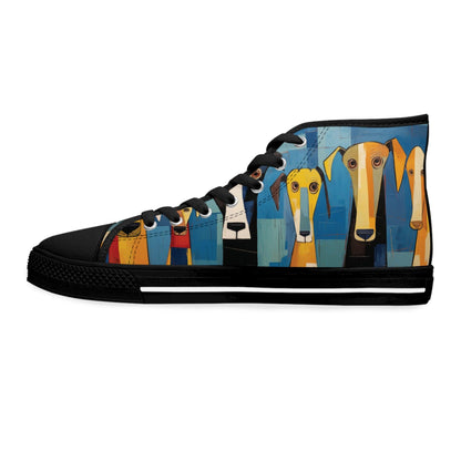 Women's High-Top Trainers Featuring The Original Dog Pack - Hobbster