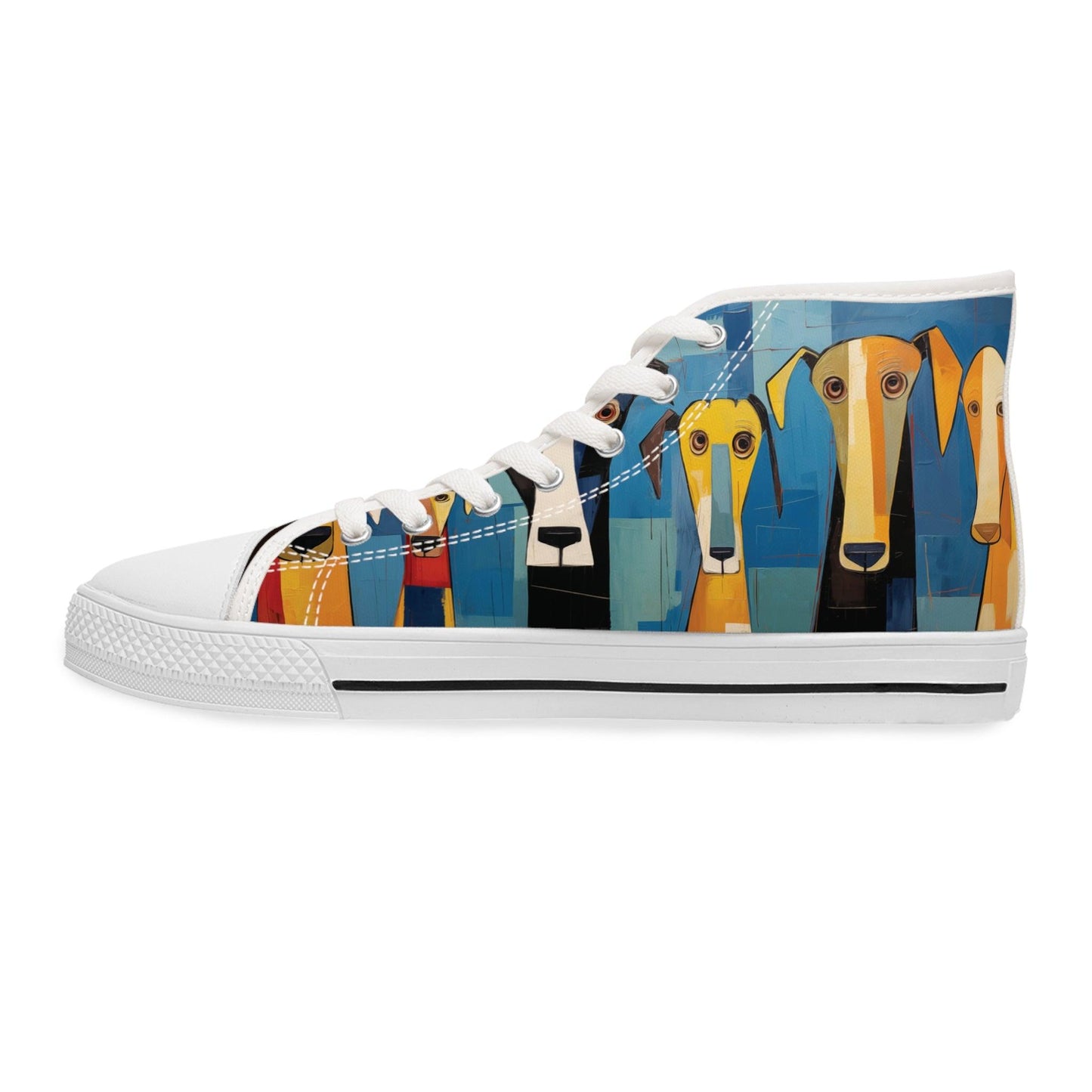 Women's High-Top Trainers Featuring The Original Dog Pack - Hobbster