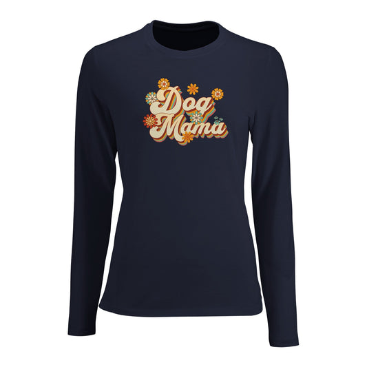 Women's Long Sleeve Fitted T-shirt | Dog Mama - Hobbster