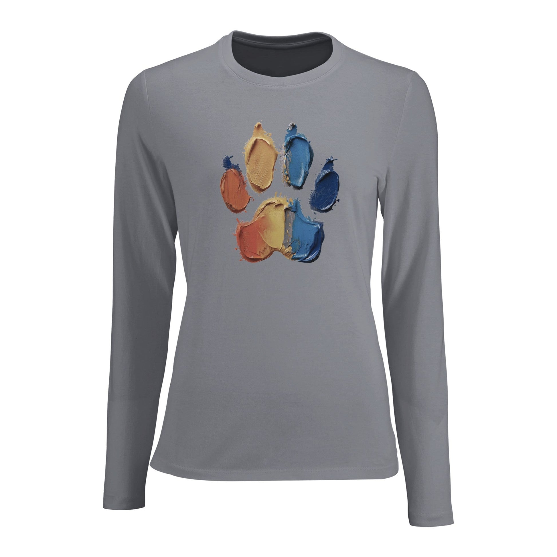 Women's Long Sleeve Fitted T-shirt | Painted Paw - Hobbster