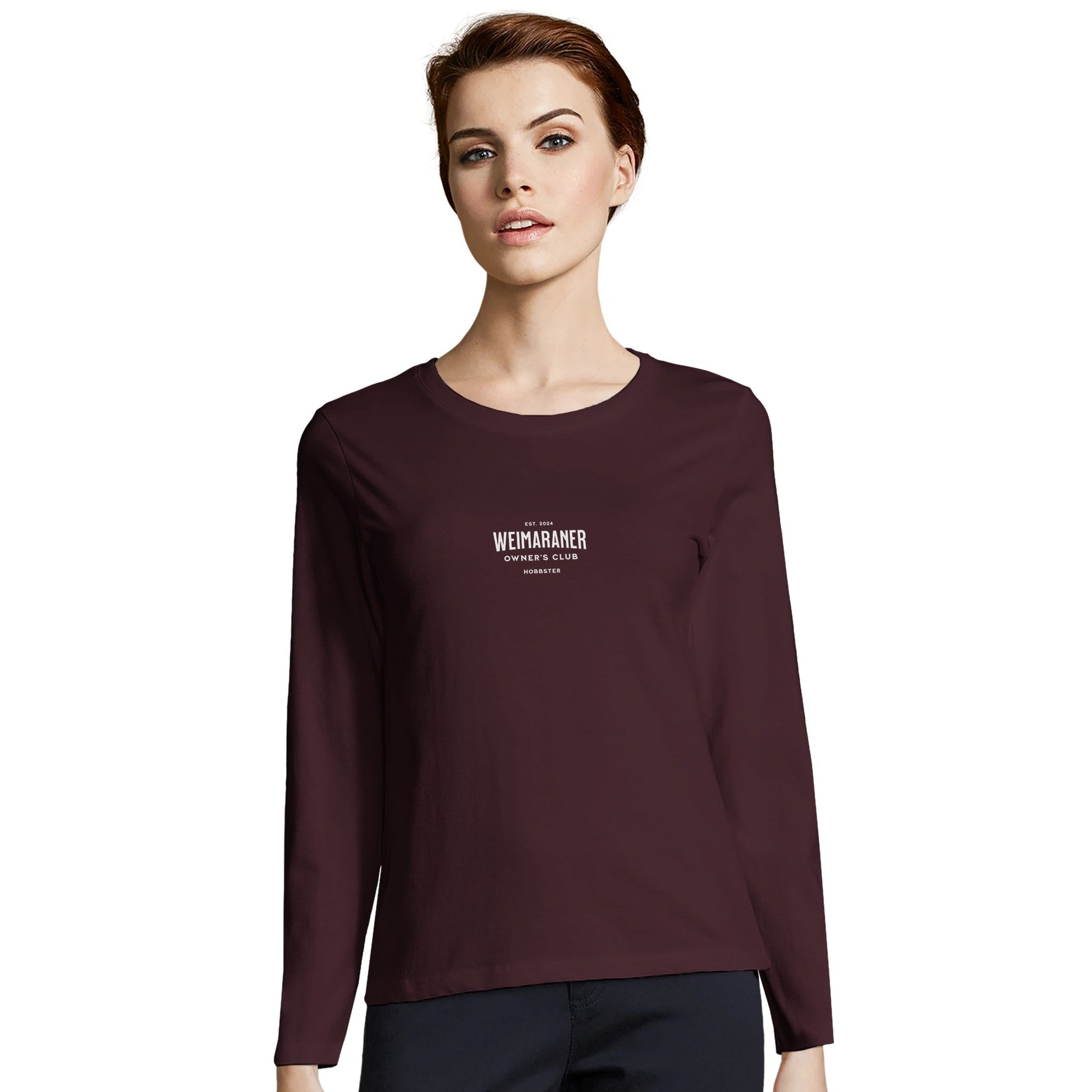 Women's Long Sleeve Fitted T-shirt | Weimaraner Owner's Club - Hobbster