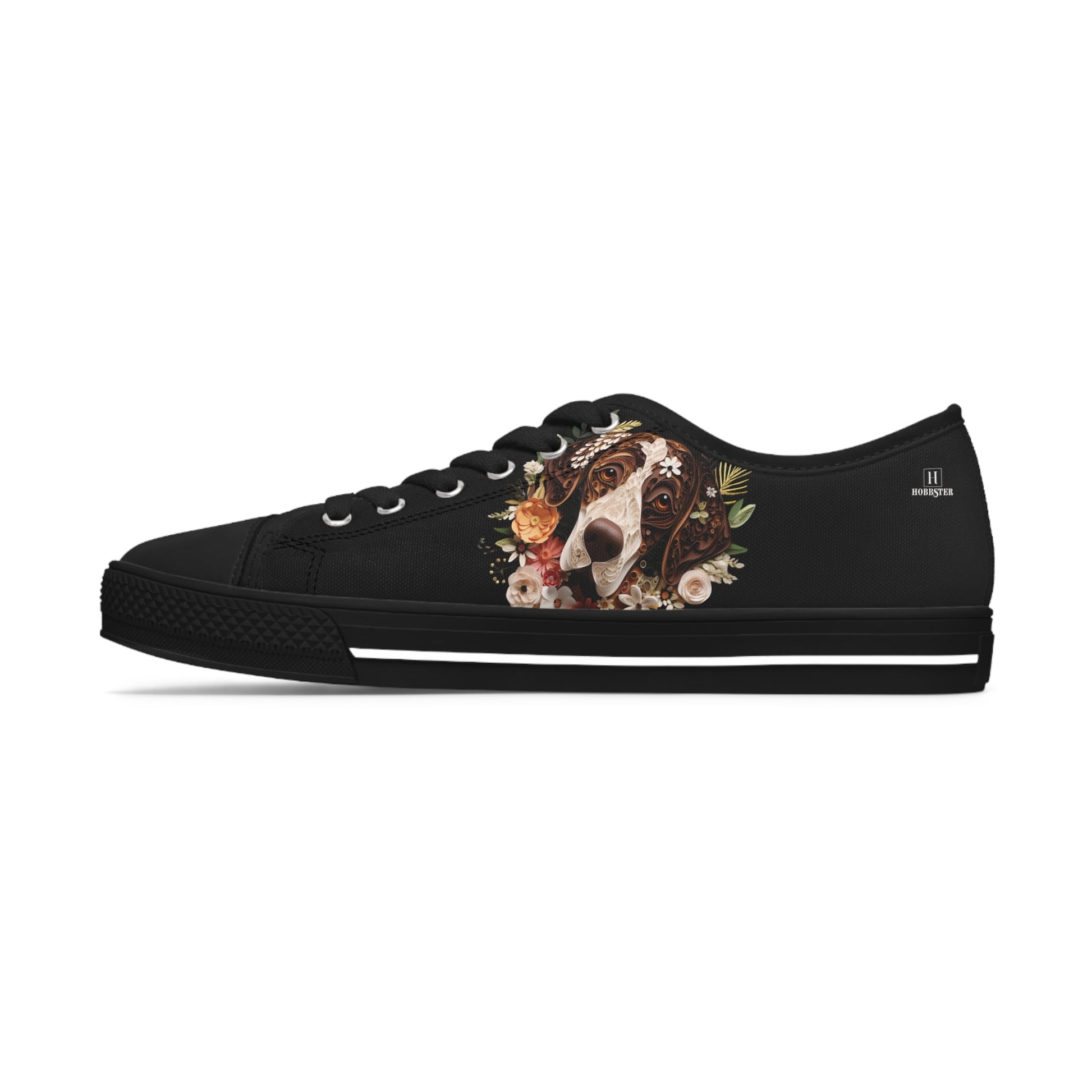 Women's Low-Top Trainers featuring German Short Haired Pointer Paper Quilling Effect Design - Hobbster