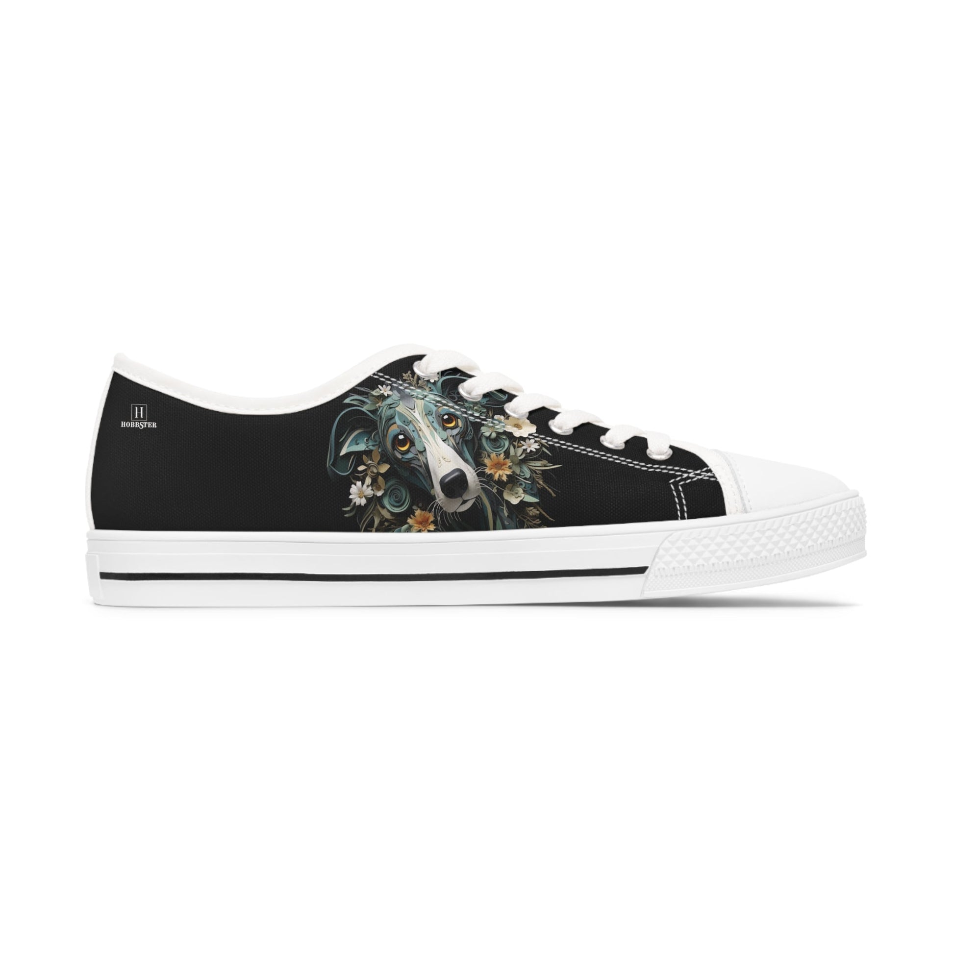 Women's Low-Top Trainers featuring Greyhound Paper Quilling Effect Design - Hobbster