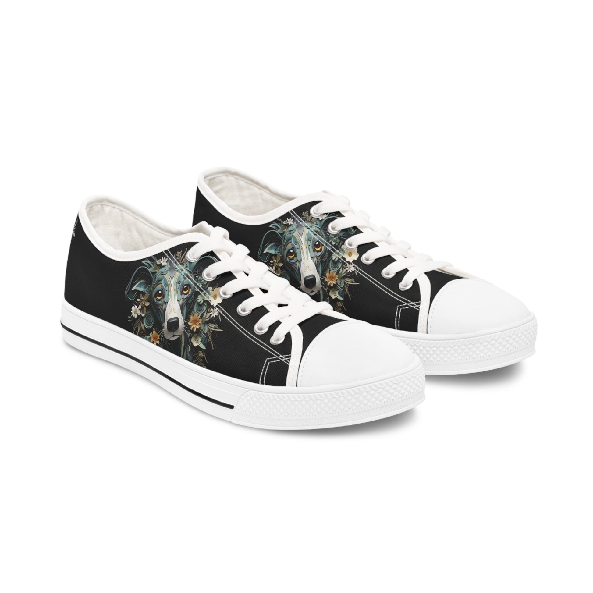 Women's Low-Top Trainers featuring Greyhound Paper Quilling Effect Design - Hobbster