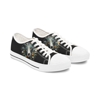 Women's Low-Top Trainers featuring Greyhound Paper Quilling Effect Design - Hobbster