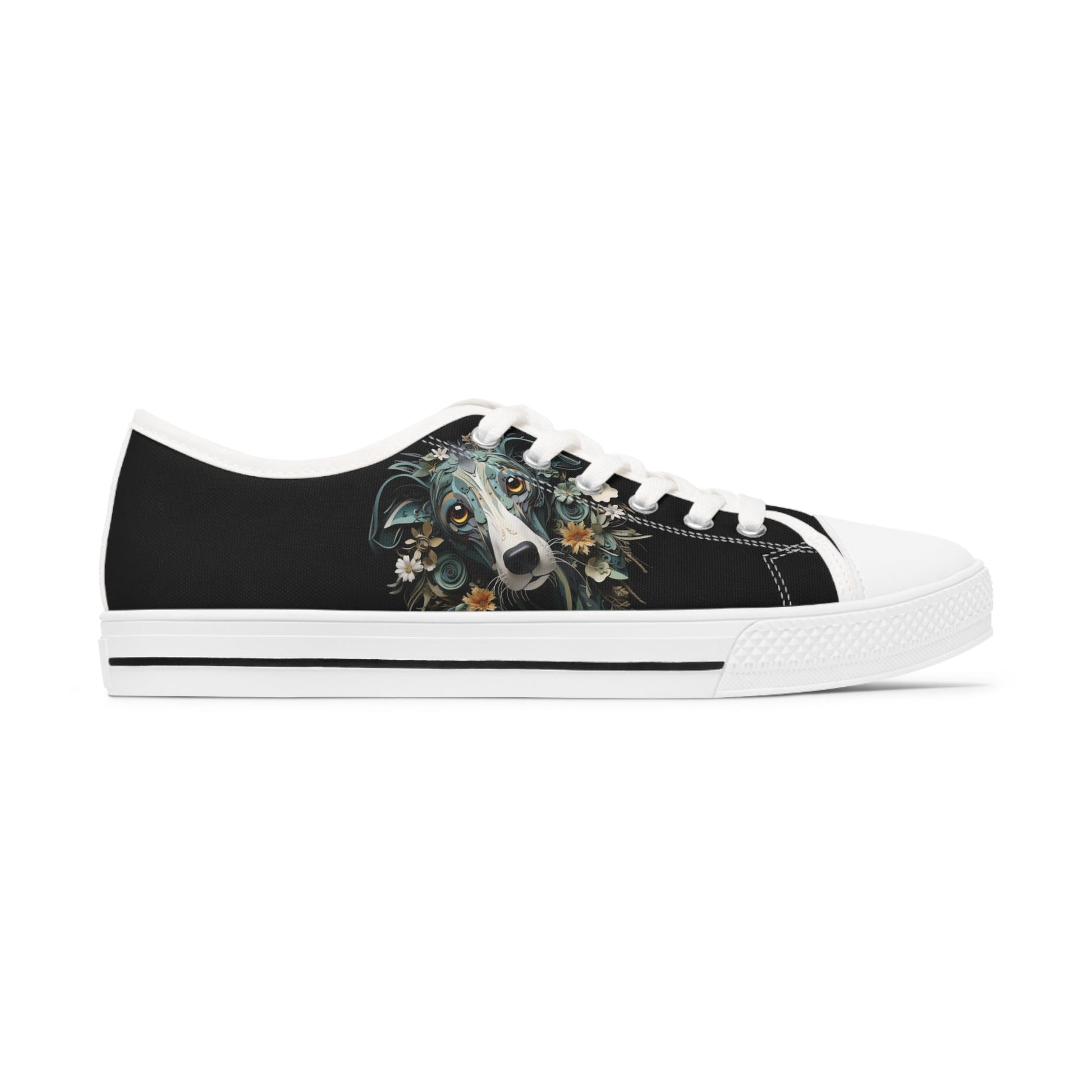 Women's Low-Top Trainers featuring Greyhound Paper Quilling Effect Design - Hobbster