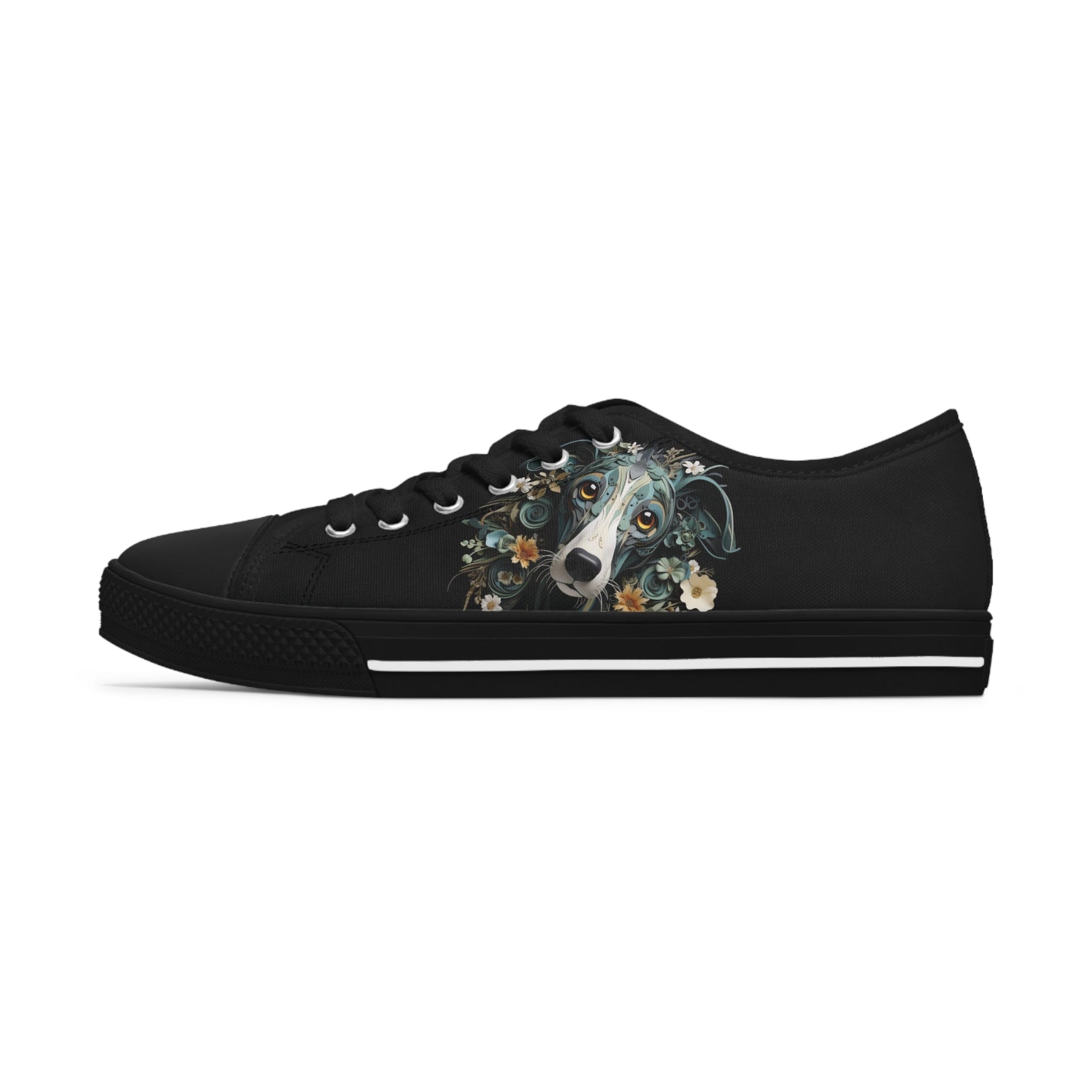 Women's Low-Top Trainers featuring Greyhound Paper Quilling Effect Design - Hobbster