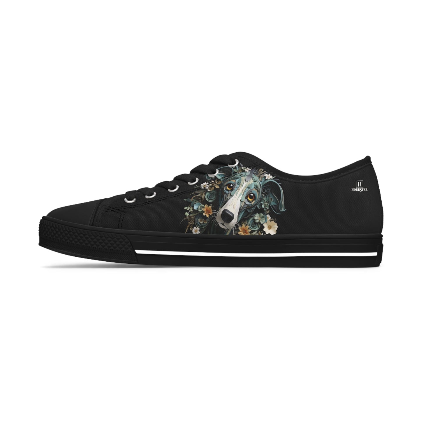 Women's Low-Top Trainers featuring Greyhound Paper Quilling Effect Design - Hobbster