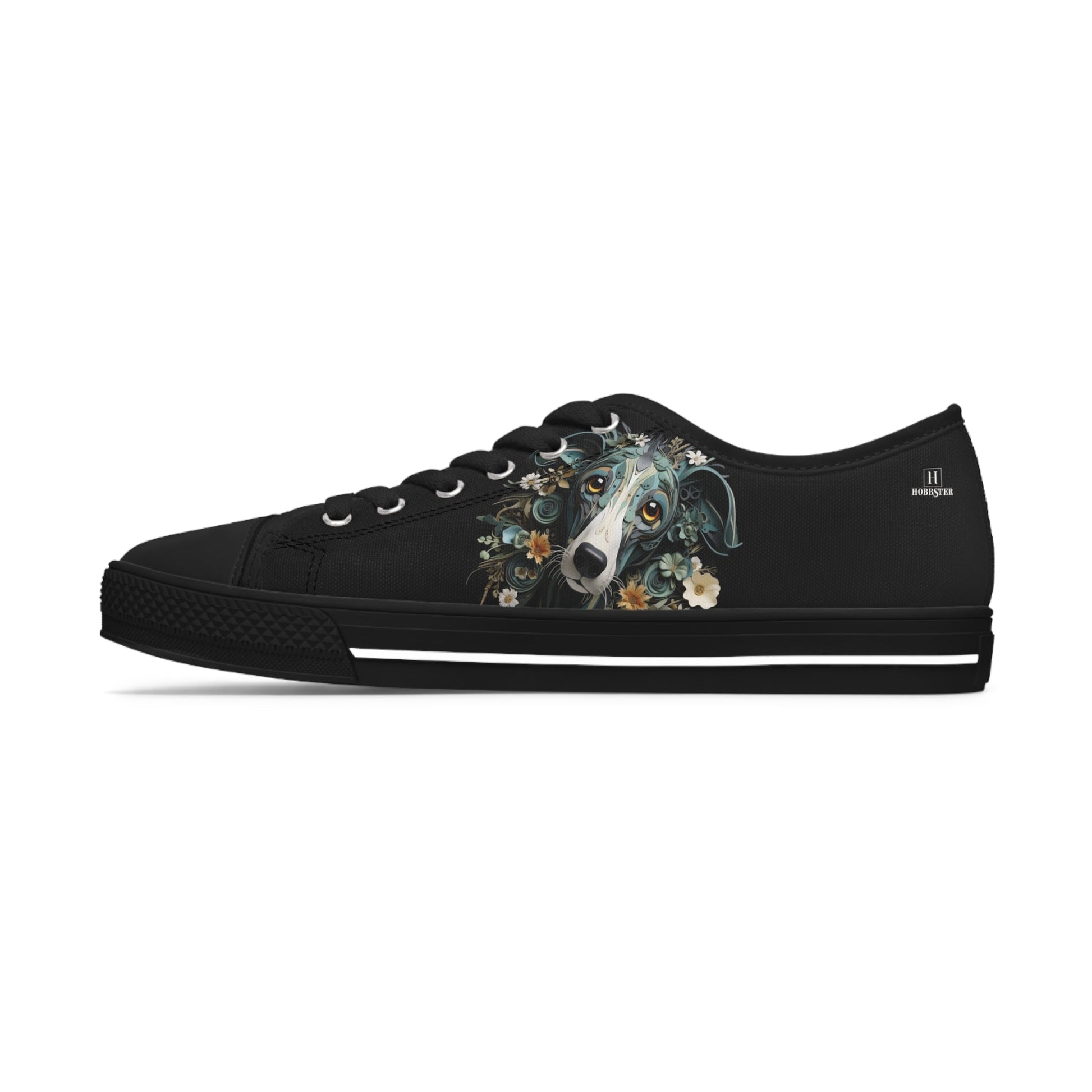 Women's Low-Top Trainers featuring Greyhound Paper Quilling Effect Design - Hobbster