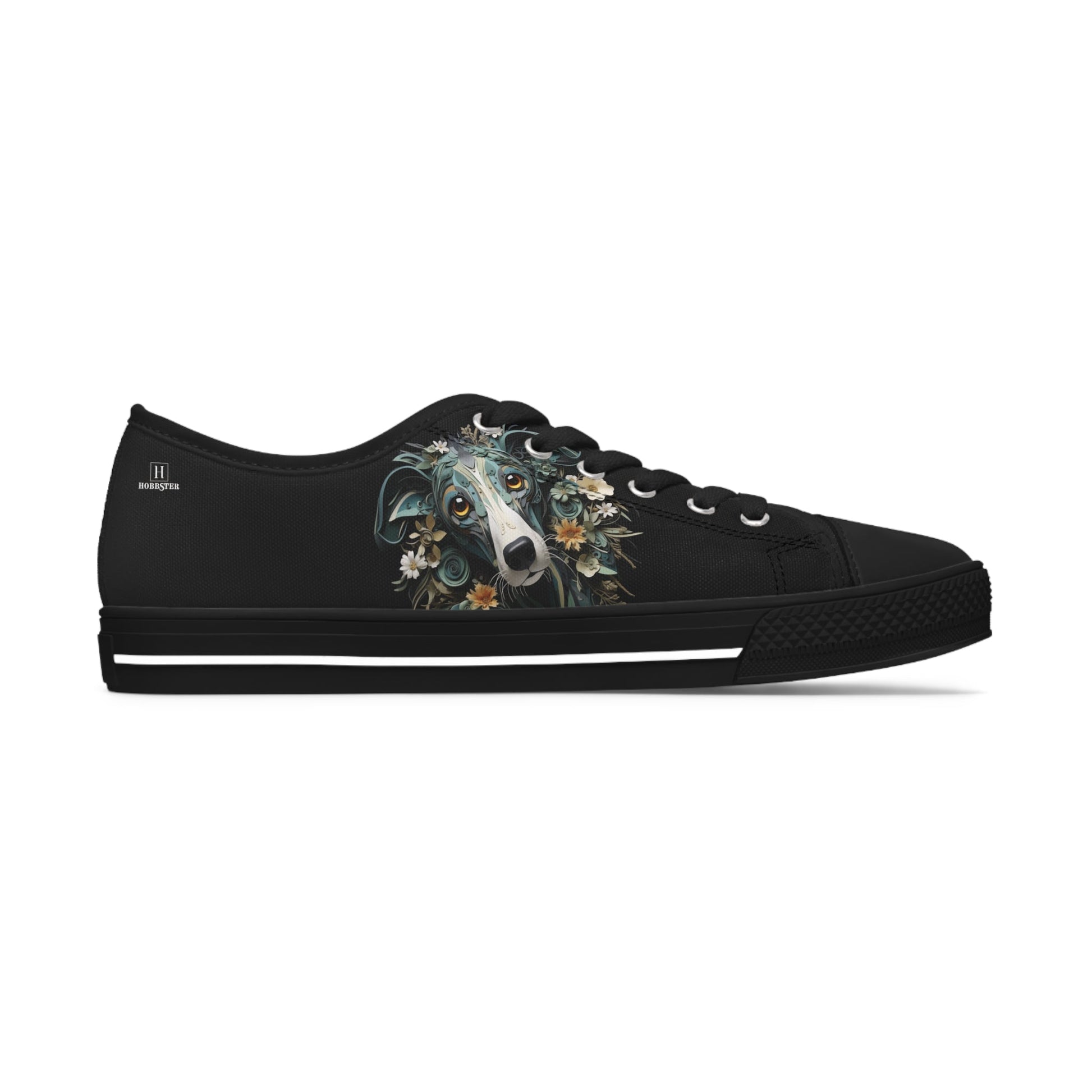 Women's Low-Top Trainers featuring Greyhound Paper Quilling Effect Design - Hobbster