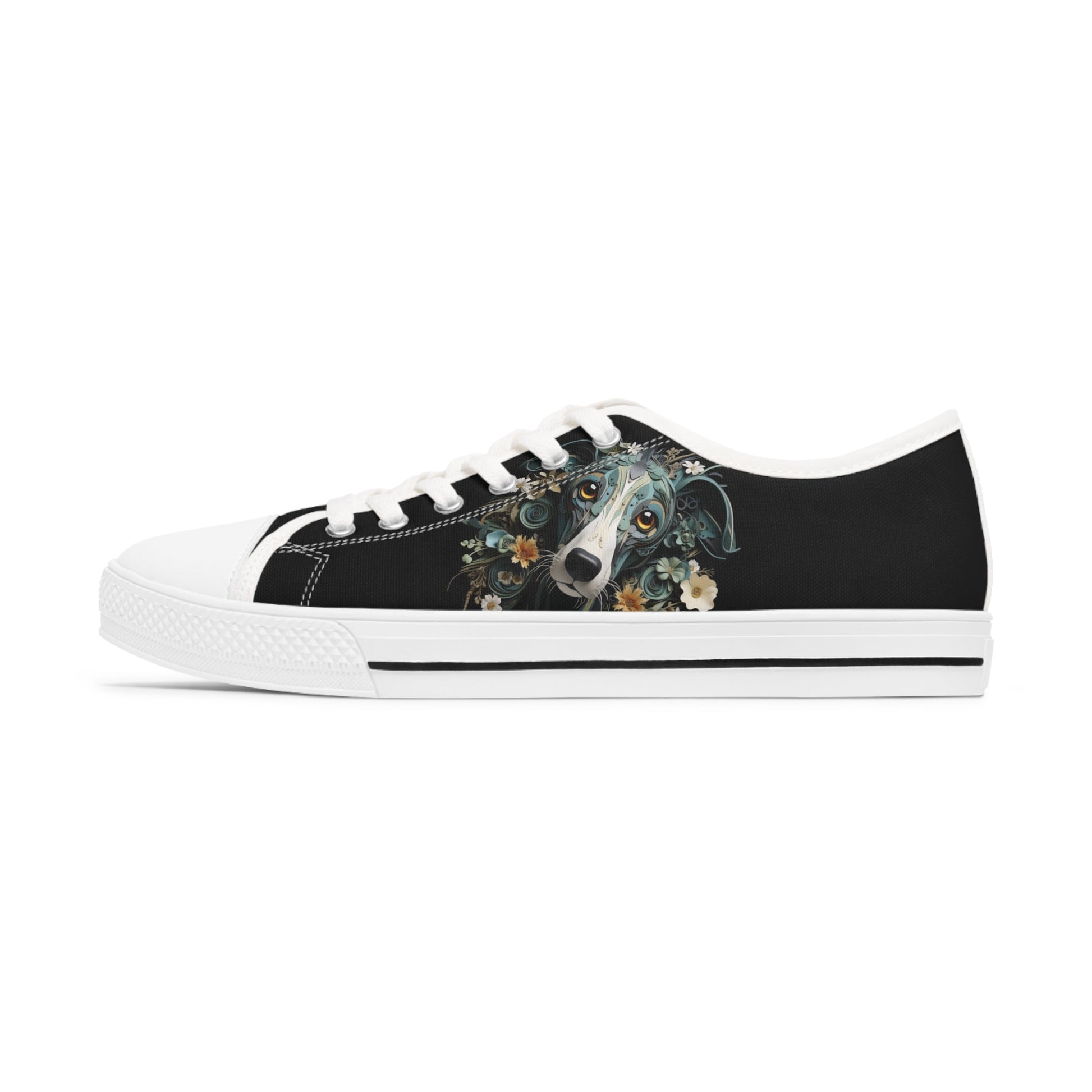 Women's Low-Top Trainers featuring Greyhound Paper Quilling Effect Design - Hobbster