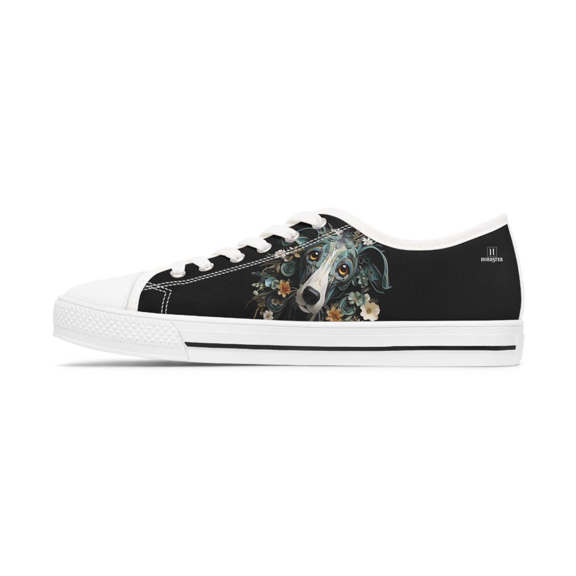 Women's Low-Top Trainers featuring Greyhound Paper Quilling Effect Design - Hobbster