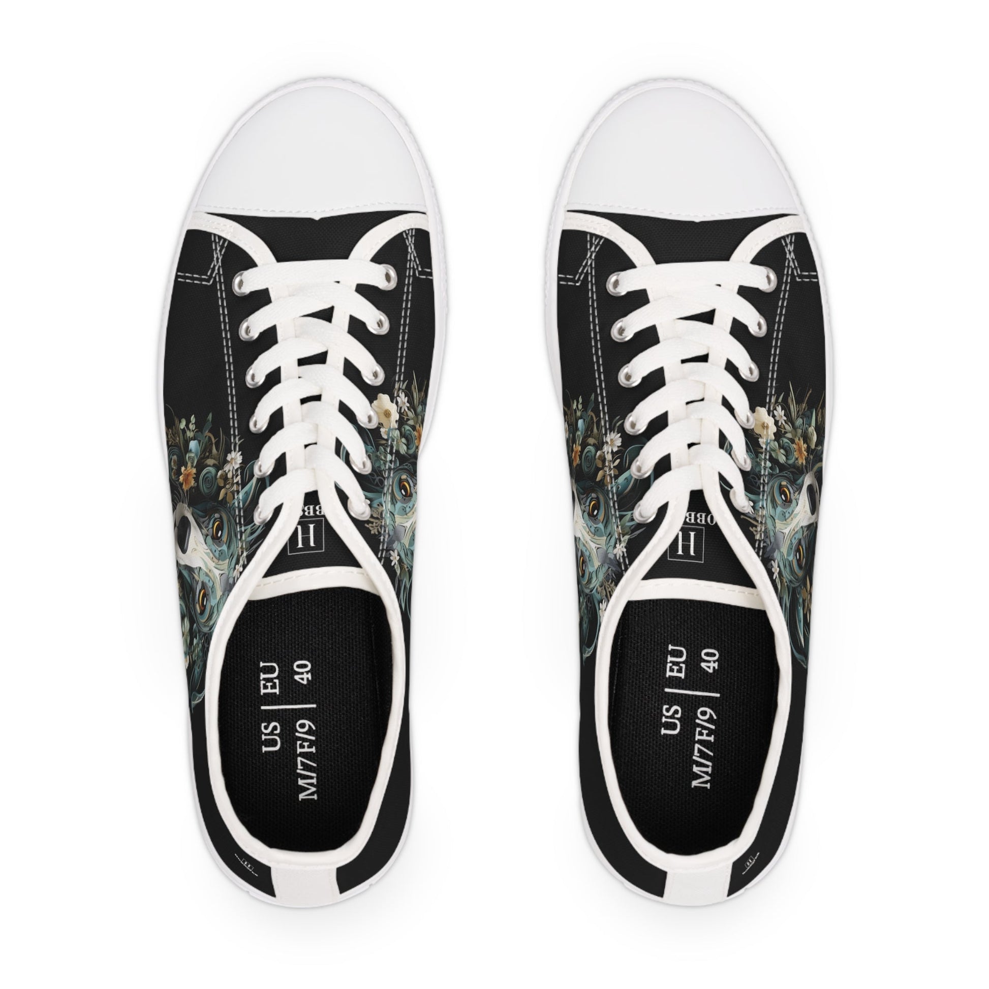 Women's Low-Top Trainers featuring Greyhound Paper Quilling Effect Design - Hobbster