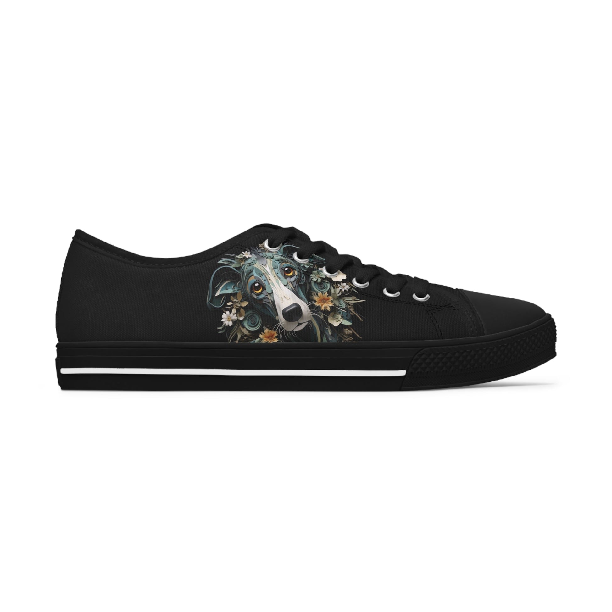Women's Low-Top Trainers featuring Greyhound Paper Quilling Effect Design - Hobbster