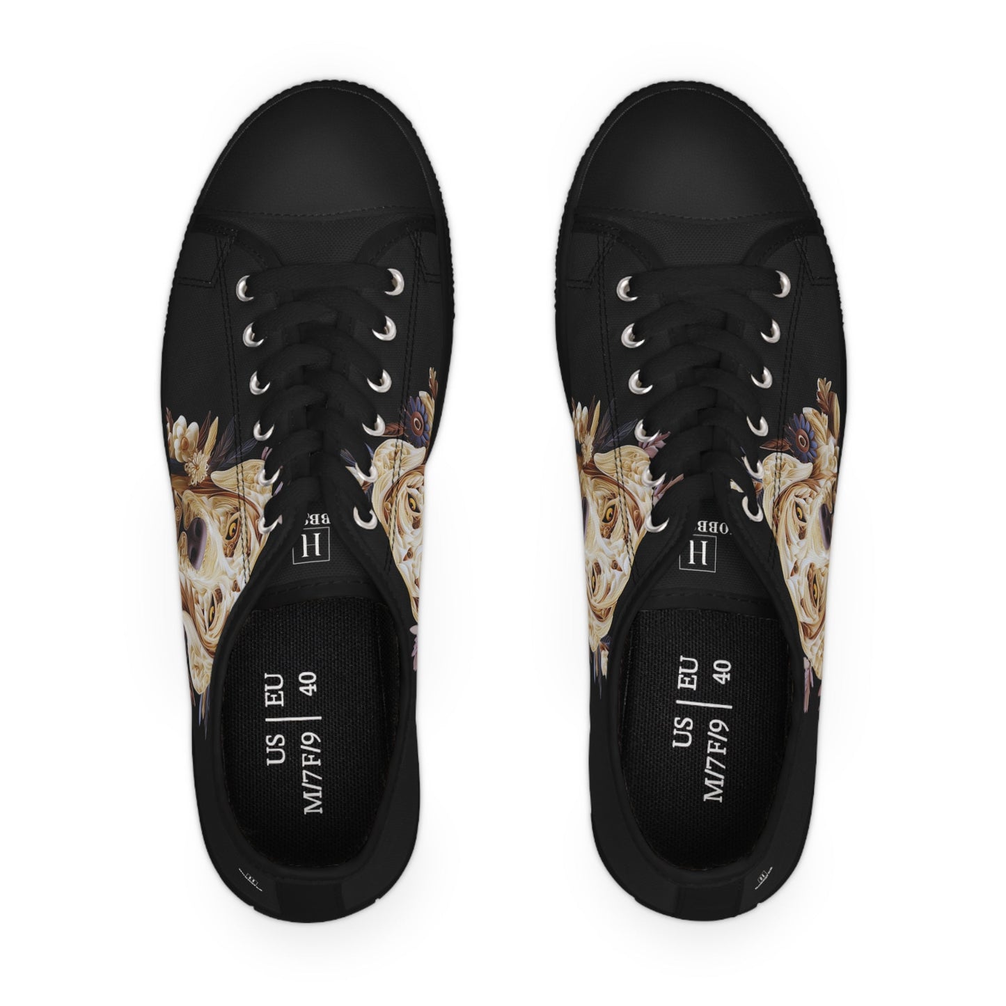 Women's Low-Top Trainers featuring Labrador Paper Quilling Effect Design - Hobbster