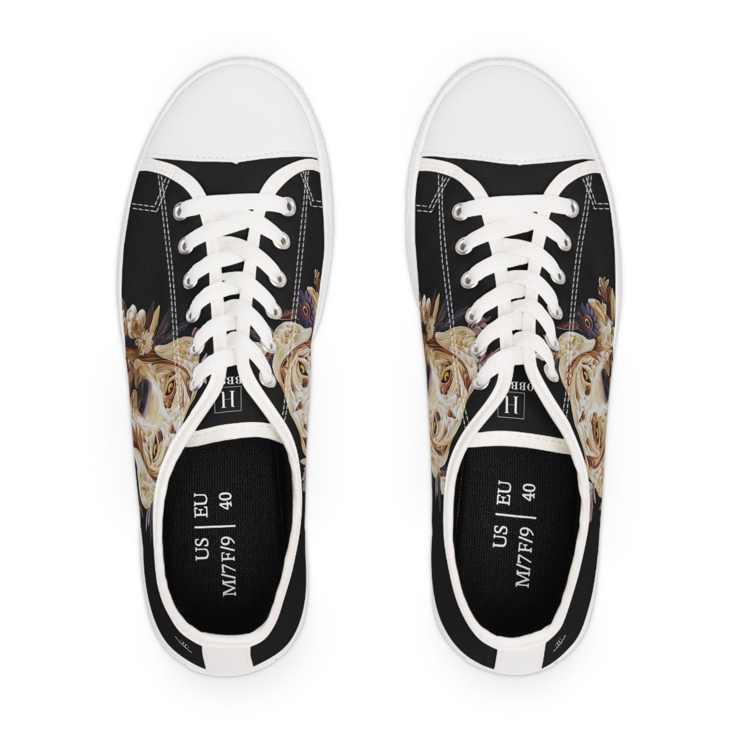 Women's Low-Top Trainers featuring Labrador Paper Quilling Effect Design - Hobbster
