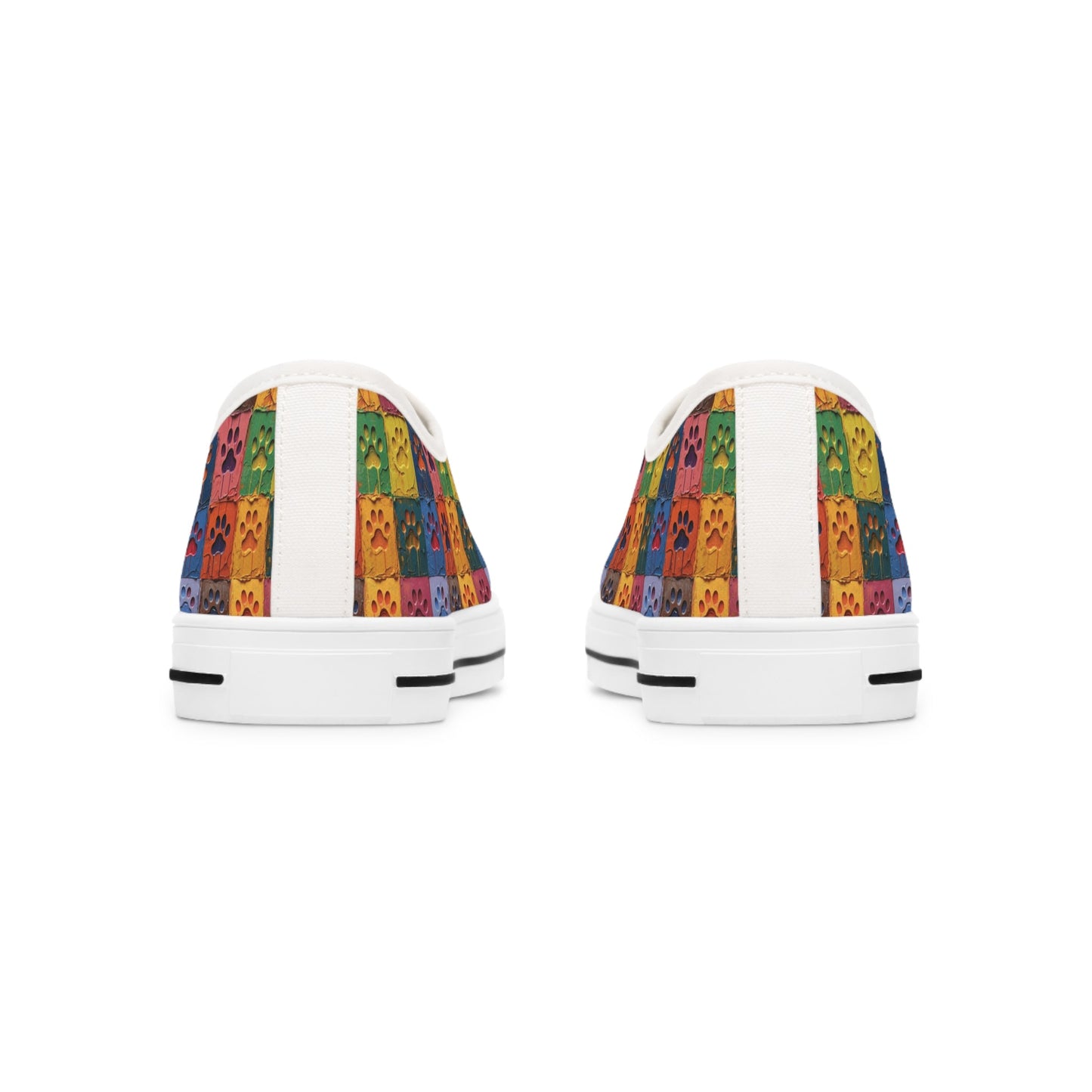 Women's Low-Top Trainers Featuring Large Painted Paw Prints - Hobbster