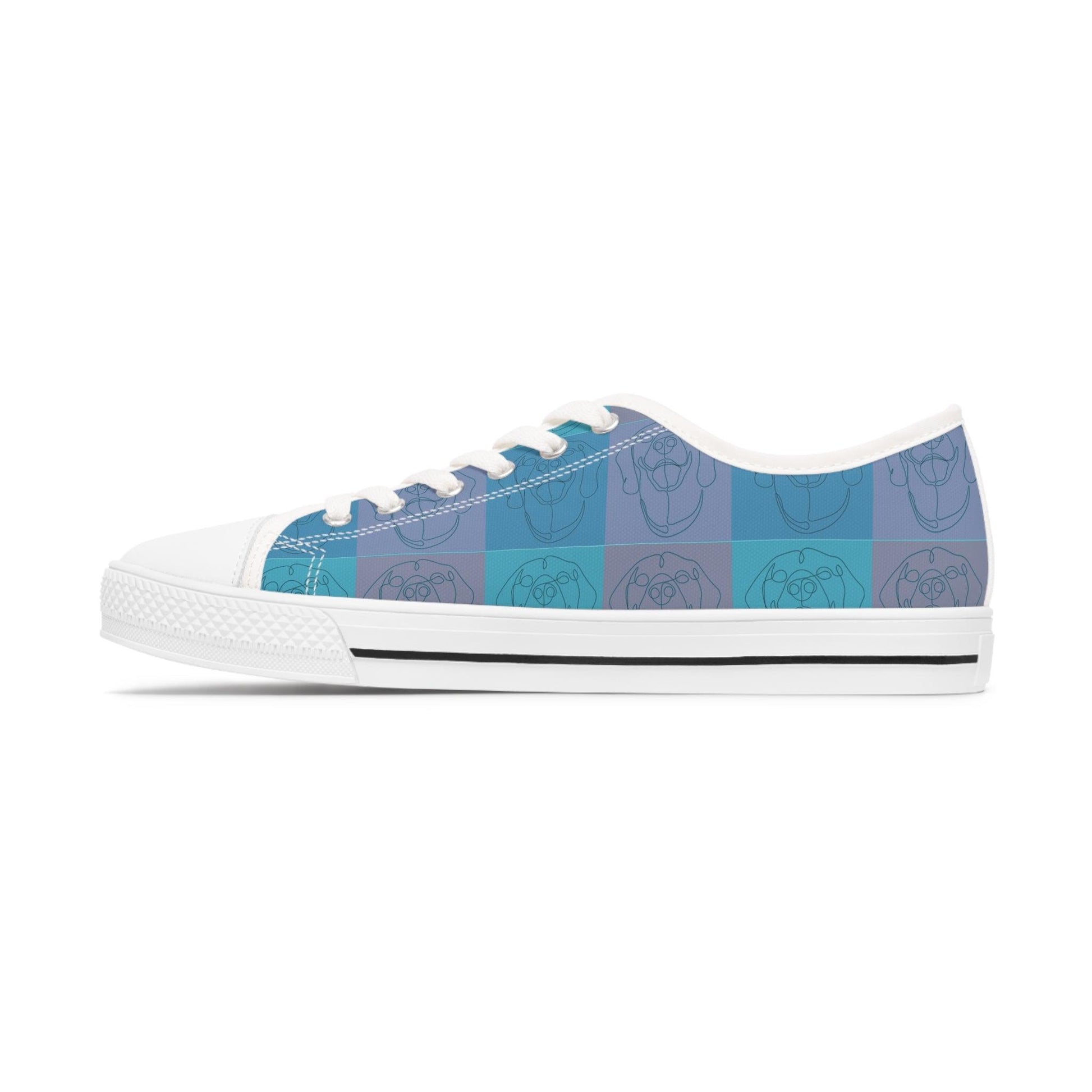 Women's Low Top Trainers in Blue with Rhodesian Ridgeback Tile Effect Design - Hobbster