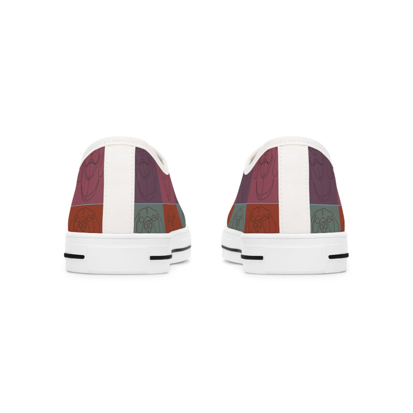 Women's Low Top Trainers in Brown with Rhodesian Ridgeback Tile Effect Design - Hobbster