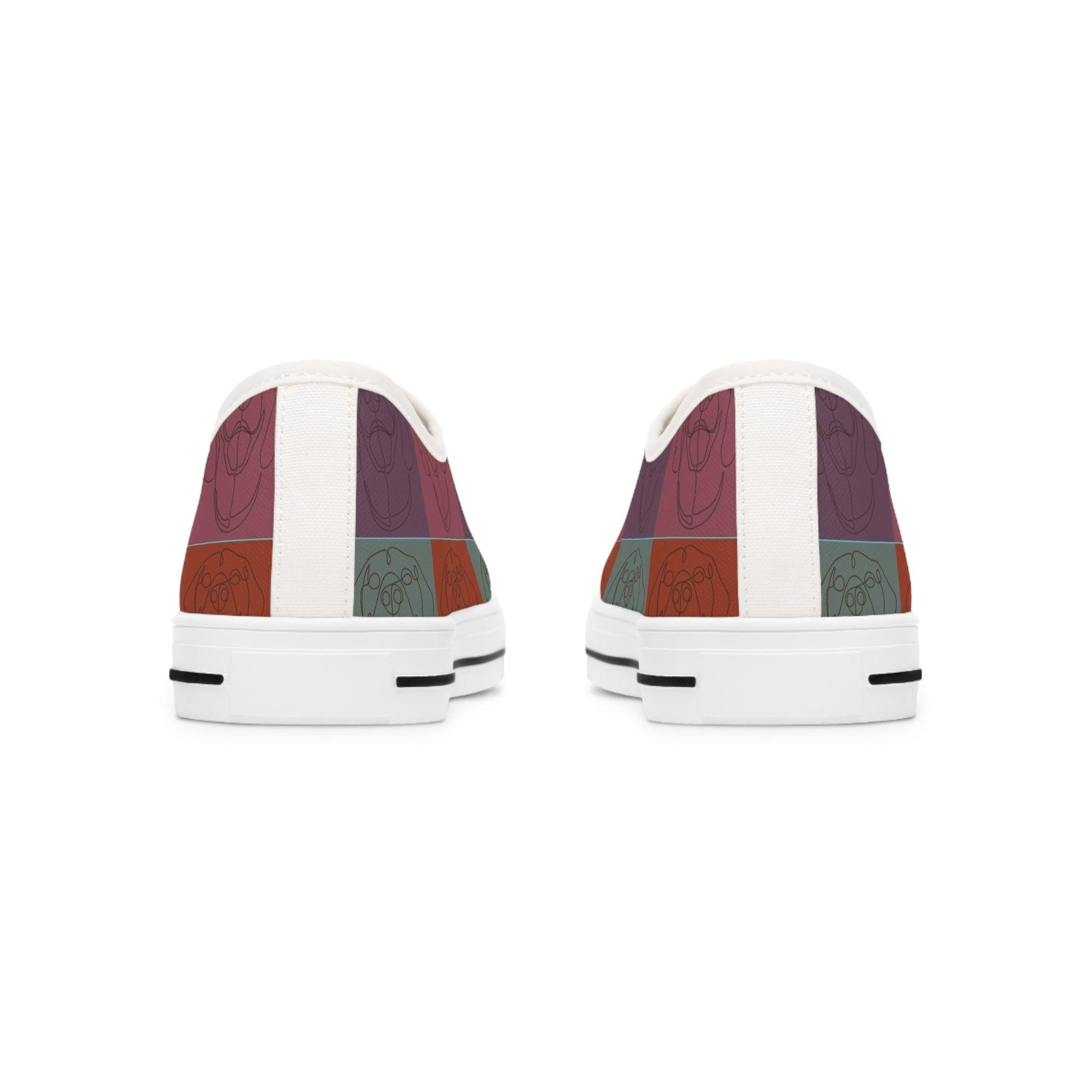Women's Low Top Trainers in Brown with Rhodesian Ridgeback Tile Effect Design - Hobbster