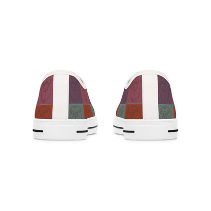 Women's Low Top Trainers in Brown with Rhodesian Ridgeback Tile Effect Design - Hobbster