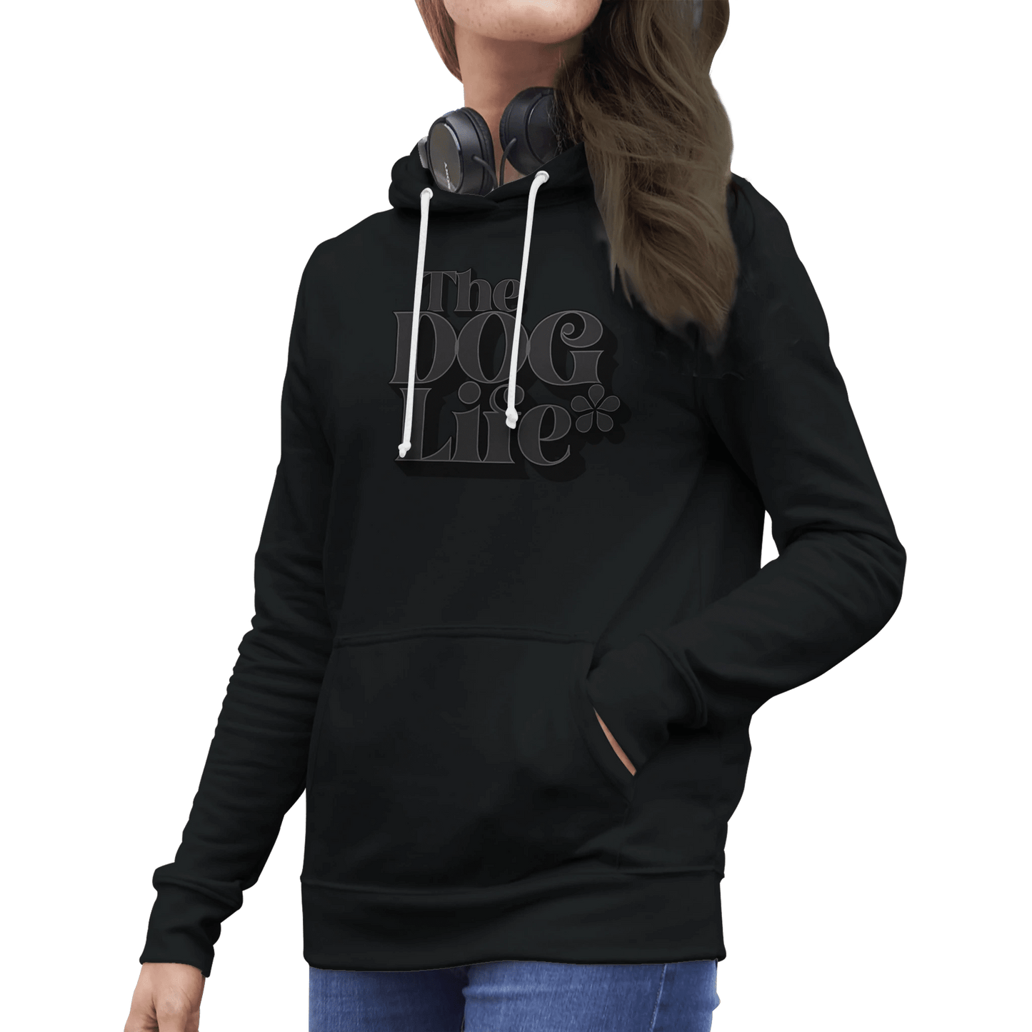 Women's Pullover Hoodie Black | The Dog Life - Hobbster
